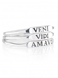 VENI VIDI AMAVI RING SET £30 TRANSLATES TO SHE CAME SHE SAW SHE LOVED